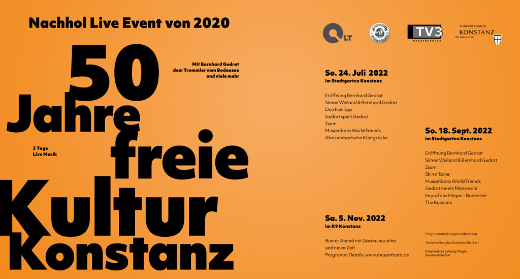 Plakat mit Programm für 50 Jahre Freie Kultur Konstanz